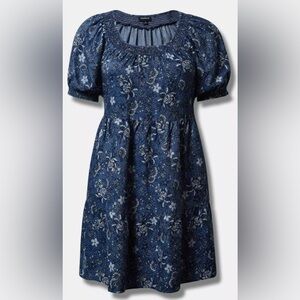 Blue torrid puff sleeve dress